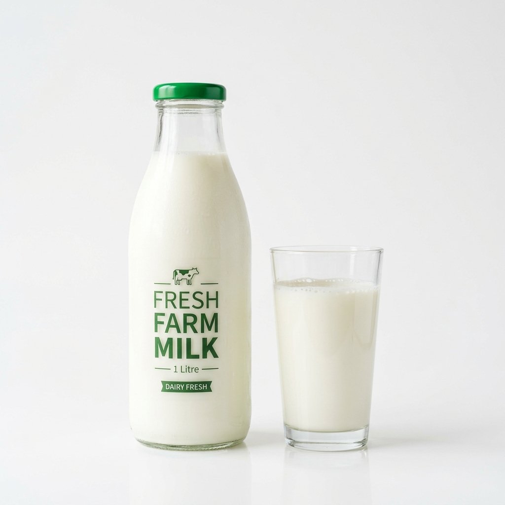 Fresh Farm Milk Subscription Bottle and Glass